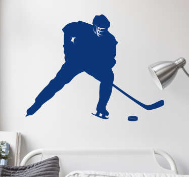 Jääkiekkoilija sisustustarra siluetti - Tenstickers