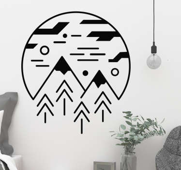 minimalist mountains wall sticker - TenStickers