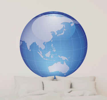 World Map Asia & Oceania Sticker - TenStickers