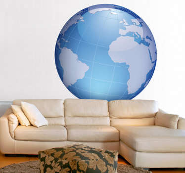 World Map Atlantic Ocean Sticker - TenStickers