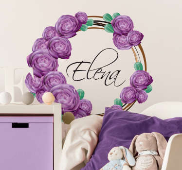 Autocolante decorativo personalizado de flores - TenStickers
