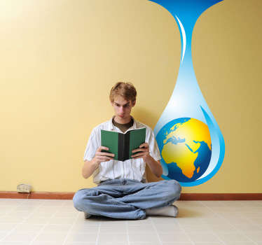 Wandtattoo Globus im Wassertropfen - TenStickers