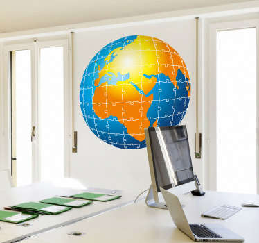 World Map Puzzle Sticker - TenStickers