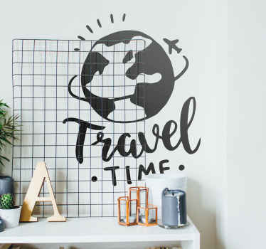 Autocollant mural globe tour du monde - TenStickers