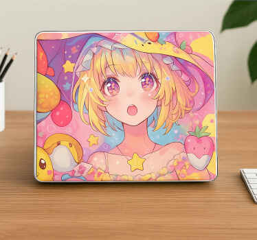 Pegatina para portátil kawaii pastel anime - TenVinilo