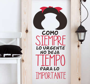 Vinilo infantil dormitorio Mafalda cita - TenVinilo