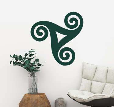 Celtic triskel line sticker - TenStickers