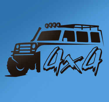 Silhouette 4x4 jeep text car sticker - TenStickers