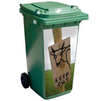 Funny cow recycle container decal - TenStickers