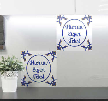 Delfts Blauw tegelstickers personaliseerbaar - TenStickers