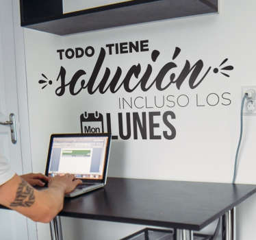Vinilo pared frase todo tiene solución - TenVinilo