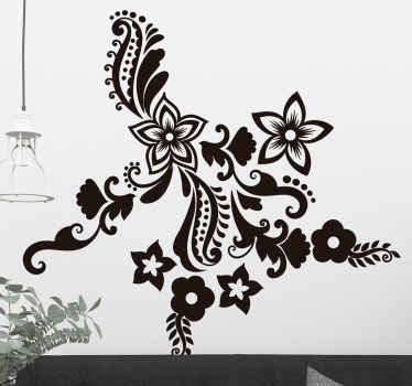 Adesivo murale spirali fiori decorativi - TenStickers