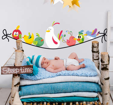 Muursticker kinderkamer schattige vogels - TenStickers