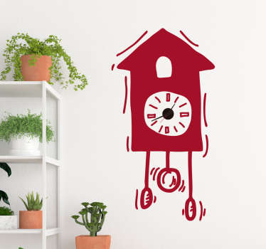 Sticker horloge coucou monocolore - TenStickers