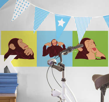 Vinilo animal salvaje monos de la selva - TenVinilo