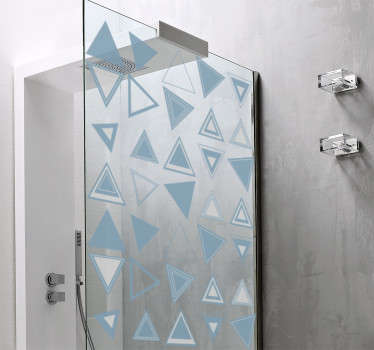 Sticker motif triangles bleus et blancs - TenStickers