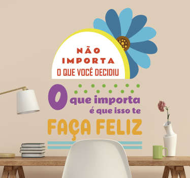 Autocolantes de parede texto felicidade - TenStickers