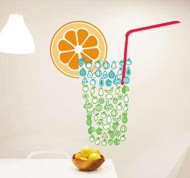 Vinilo decorativo para ventana fruta naranja - TenVinilo