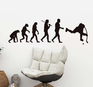 Human evolution ice hockey wall decal - TenStickers