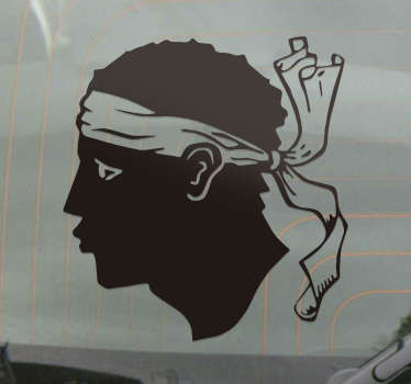 Nálepka auto maure corse head - TenStickers