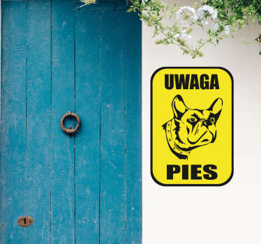 Naklejka na ścianę Uwaga Pies - TenStickers