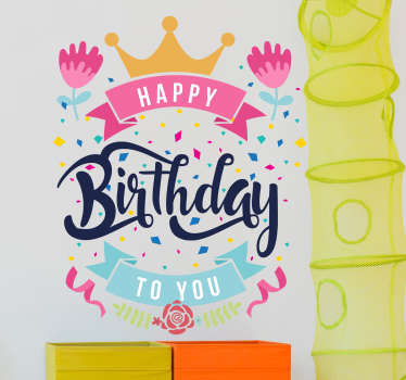 Happy Birthday To You Wall Sticker - TenStickers