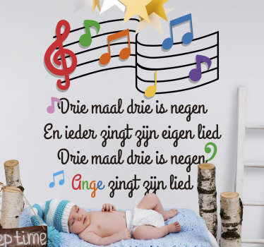 Drie maal drie muursticker personaliseerbaar - TenStickers