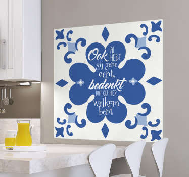 Sticker tegel delfts blauw gene cent - TenStickers