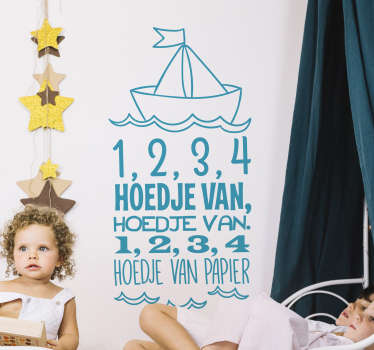 Papírová loď mateřská říkanka nálepka na zeď - TenStickers