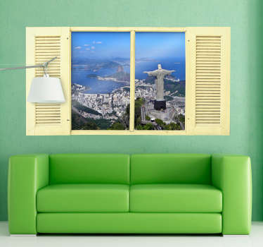 Adesivo casa effetto finestra su Rio de Janeiro - TenStickers