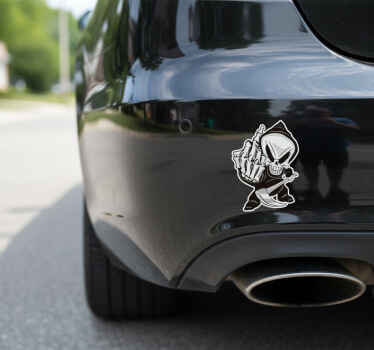 Car sticker skeleton with middle finger - TenStickers