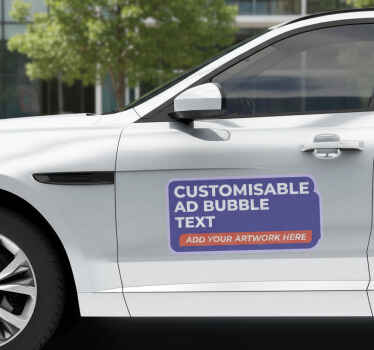 Car sticker customisable ad bubble text - TenStickers