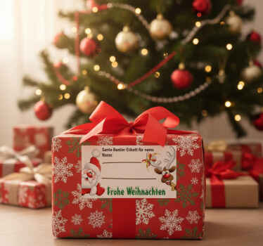 Weihnachtssticker santa-rentier etikett für namen - TenStickers