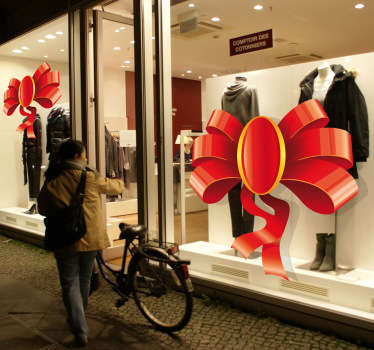 Jouluinen rusetti tarroja näyteikkunaan - Tenstickers