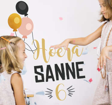 Verjaardag sticker persoonlijk - TenStickers