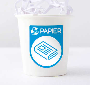 Autocollant Pictogramme Recyclage Papier - TenStickers