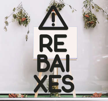 Vinil rebaixes per aparador text horitzontal - TenVinilo