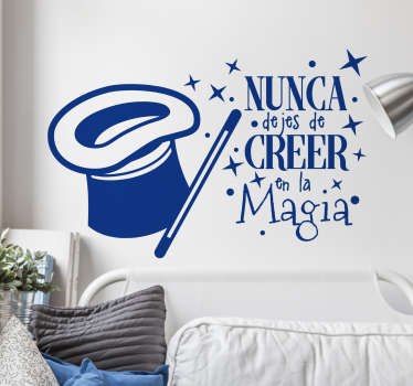 Vinilos infantil frase nunca dejes creer magia - TenVinilo