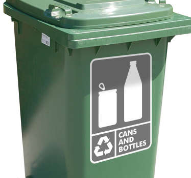 Cans & Bottles Recycling Sticker - TenStickers