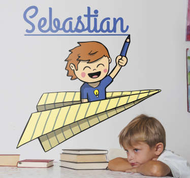 Pegatina nombre personalizado estudiante - TenVinilo