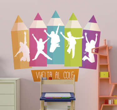 Vinilo decorativo lápices vuelta al cole - TenVinilo