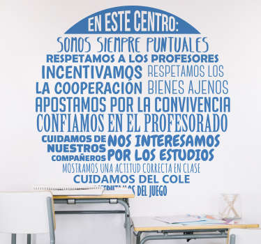 school class rules educational wall sticker - TenStickers