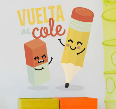 Vinilo para escuela goma y lápiz - TenVinilo
