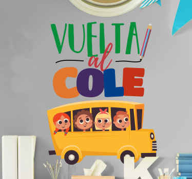 Vinilo vuelta al cole autobús - TenVinilo