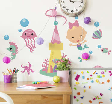 Kinderzimmer Wandtattoo Bunte Meereswelt - TenStickers