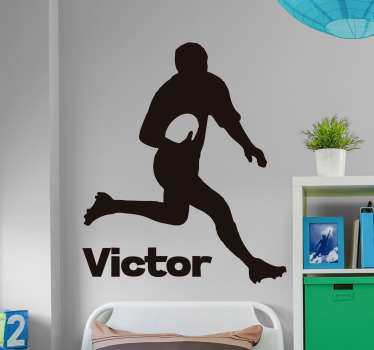 Personalised Rugby Player Name Sticker - TenStickers