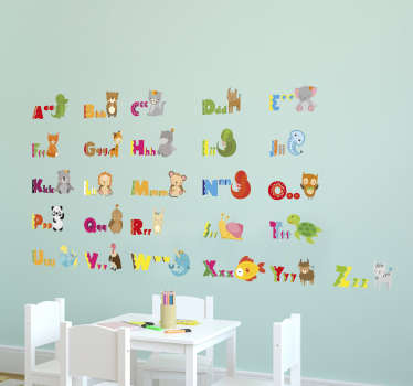 Animal Alphabet Wall Sticker - TenStickers