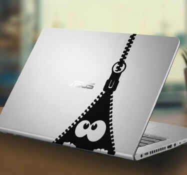 Laptop aufkleber monster reißverschluss - TenStickers