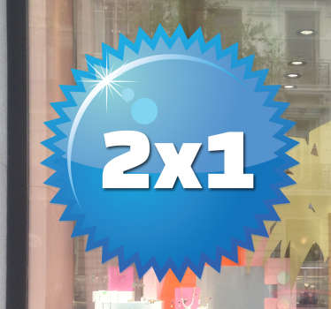 Sticker rond bleu à piques offre - TenStickers