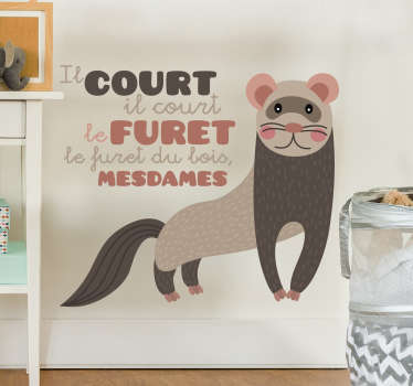 Sticker Enfant il court le furet - TenStickers